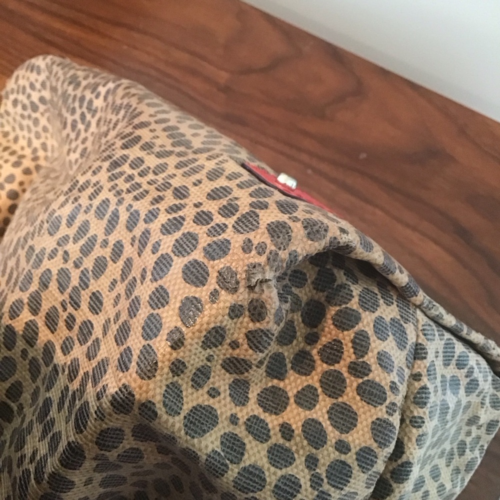 Kate Spade Stevie Leopard Print Red Leather Purse Tote Bag AS IS - Picture 5 of 10